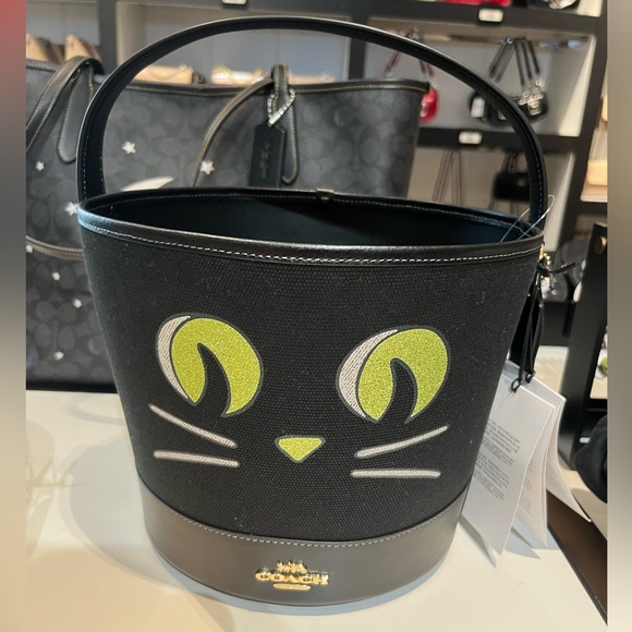 NWT Coach Outlet Trick Or Treat Bucket  Halloween Cat - Picture 2 of 4